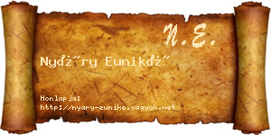 Nyáry Euniké névjegykártya